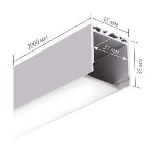 Алюминиевый профиль 2 м подвесной 35*35 мм для светильников Алюминиевые профили для светодиодной ленты в Алматы